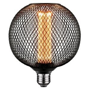 Next Glow LED Decorative Light Bulb, Vintage Black Metal Cage Edison Light